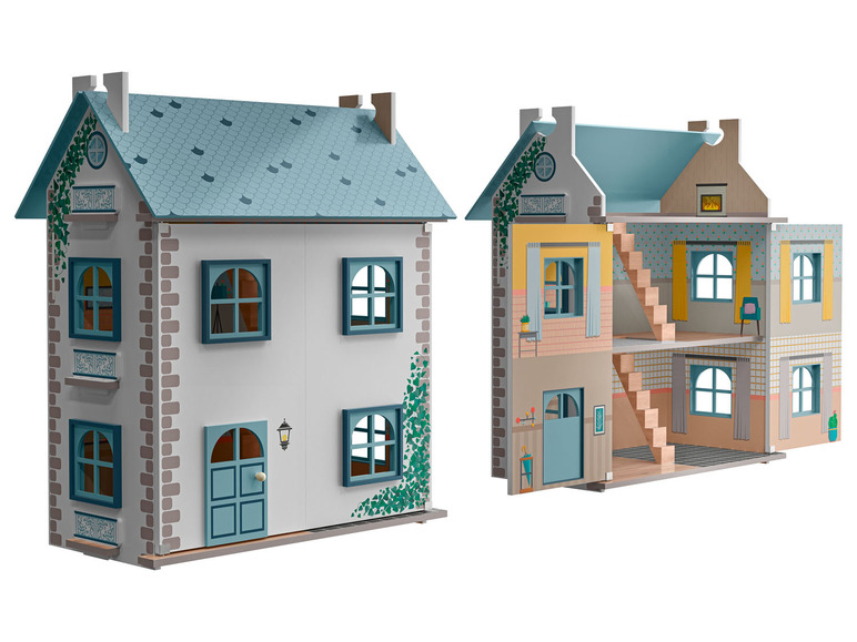 Gehe zu Vollbildansicht: Playtive Holz Puppenhaus »Cabinet«, drei Etagen, aufklappbar - Bild 7