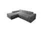Dunkelgraues modulares Sofa aus Cord-Samt.