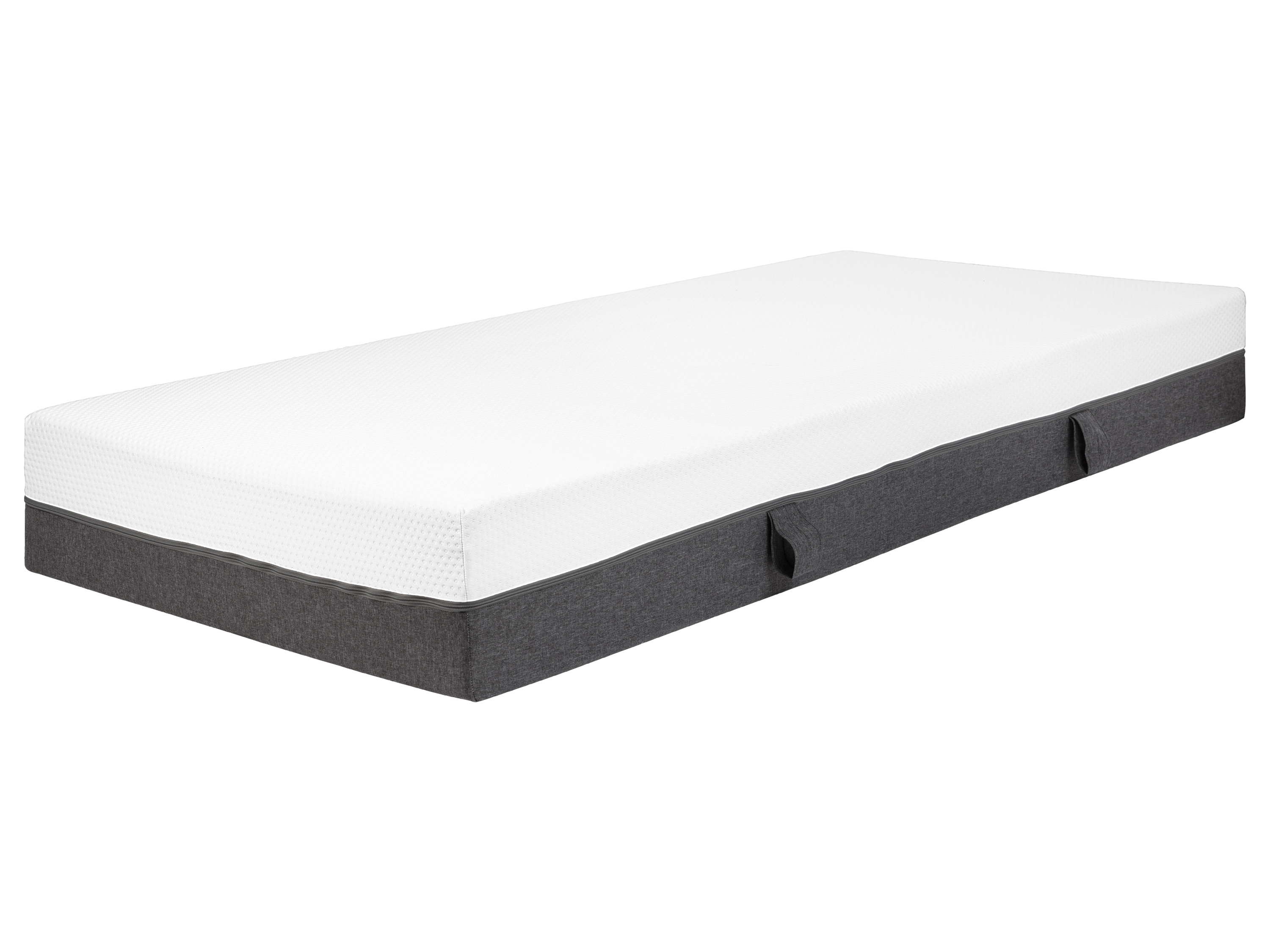 LIVARNO® 7-Zonen-1000er-Taschenfederkern-Matratze »Royal Support Visco«, H3, 90 x 200 cm (90 x 200)““ | wo er es am meisten benötigt. So werden sensible Bereiche wie Hüfte und Schultern optimal entlastet und die Wirbelsäule bleibt in ihrer natürlichen Seiten- oder Bauchschläfer bist – die Matratze passt sich dem Körper perfekt an und minimiert Druckpunkte effektiv. So kannst du die Nacht in vollen Zügen genießen. Für jeden Schlaftyp geeignet Ob du die Ruhe auf dem Rücken bevorzugst, die Geborgenheit der Seitenlage schätzt oder lieber auf dem Bauch schläfst – die Matratze bietet dir die optimale Unterstützung und sorgt für erholsamen Schlaf in jeder , , Komfort und ät im Alltag Praktische Griffbänder Die Matratze ist mit vier Griffbändern ausgestattet, die das Drehen und Wenden erleichtern. So kannst Du die Matratze gleichmäßig nutzen und ihre Lebensdauer verlängern. Schnelles Auspacken und problemlose Nutzung Die Matratze wird vakuumverpackt geliefert und lässt sich nach 24-36 Stunden Entfaltungszeit nutzen. Investiere in dein Wohlbefinden: Mit der Taschenfederkern-Matratze »Royal Support Visco« investierst du in dein Wohlbefinden. Genieße den Komfort und die Unterstützung