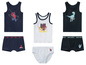 Boxershorts und Tanktops für Jungen mit Spiderman- und Jurassic World-Motiven.