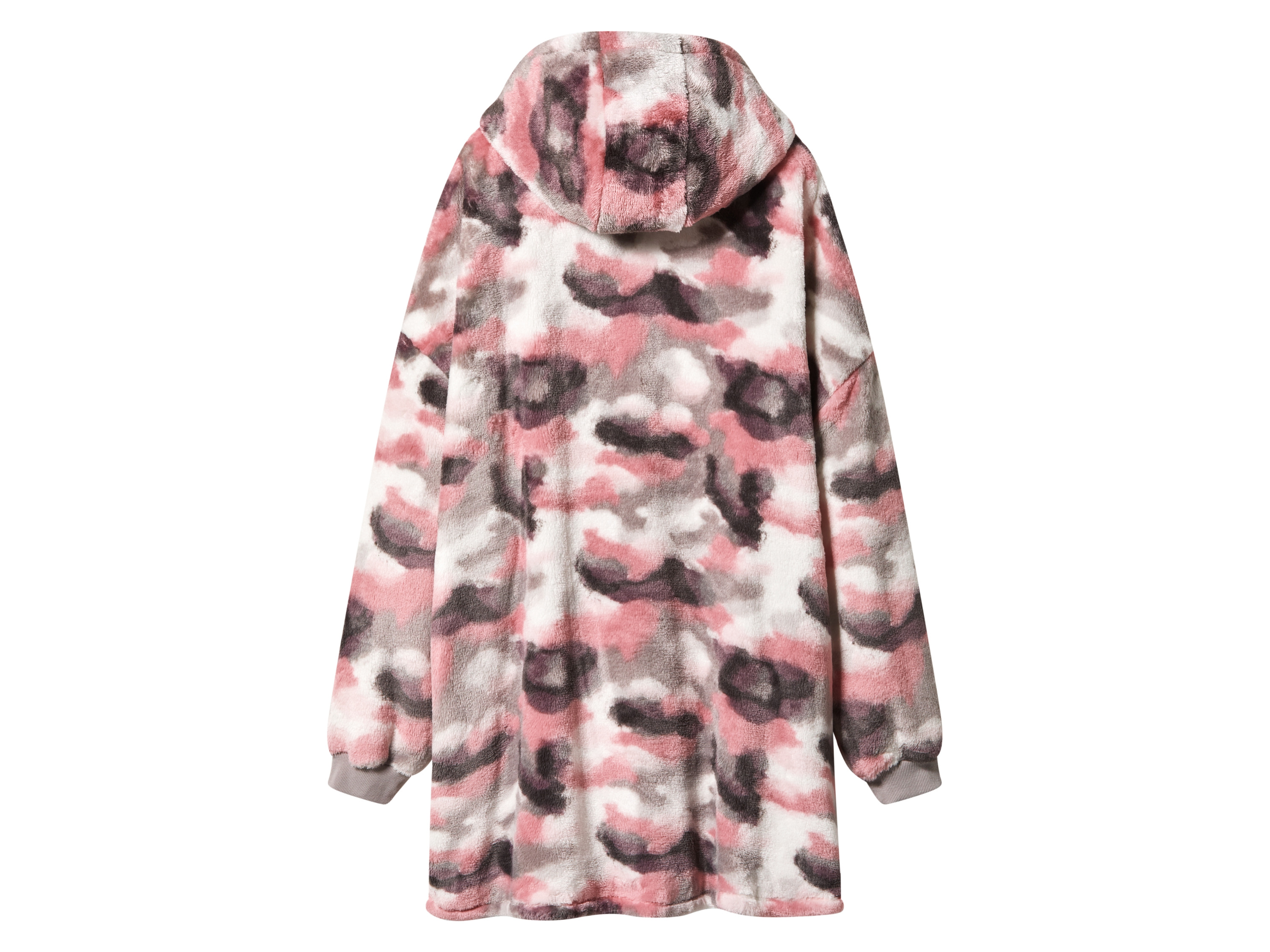 Thumbnail - Damen Herren Pullover Oversize Plüsch (weiß/pink/grau, S/M)