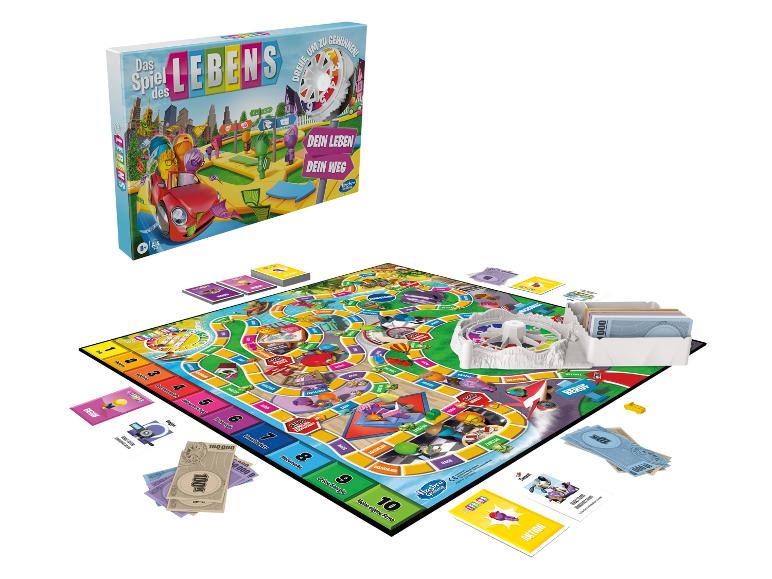 Das Spiel des Lebens mit Geld, Karriere und Aktionskarten.