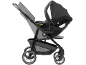 Shop N Care Kinderwagen mit Babyschale in Grau und Schwarz.