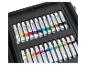 Ein Set mit 24 Crelan Aquarell- und Acrylfarbtuben in einer schwarzen Box.
