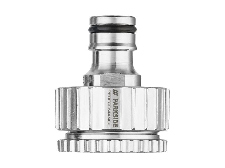 Parkside Performance Metallschlauchverbinder mit schwarzem O-Ring.