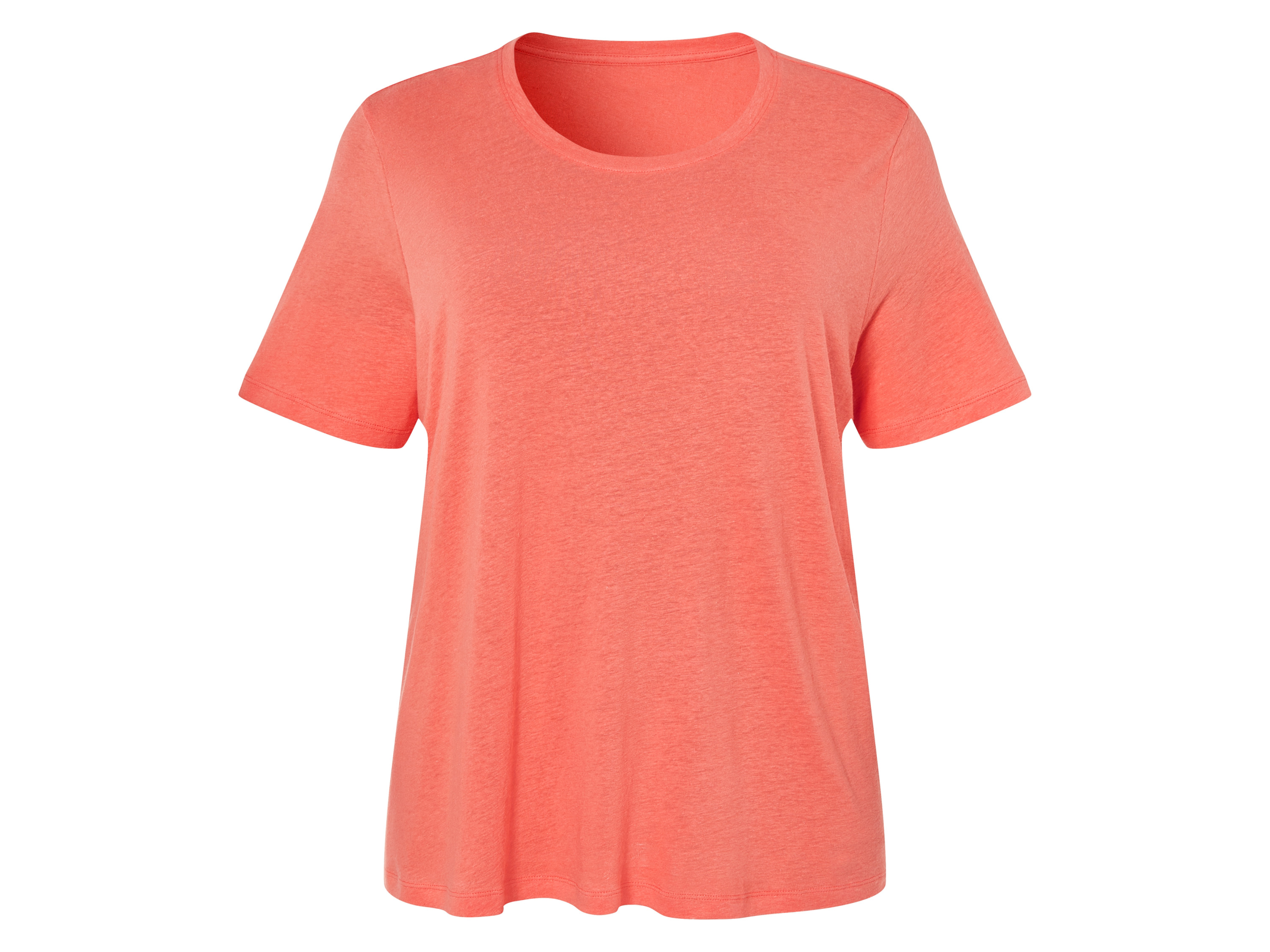 esmara® Damen T-Shirt (Koralle, 3XL(56/58))““ | leicht, kühlend und angenehm auf der Haut Schnitt: leger geschnitten Ausschnitt: koralle, taupe: Rundhalsausschnitt olive: V-Ausschnitt Multipack: – Material: Leinen, 45 % Viskose Lenzing™ Ecovero™ Pflegehinweis: waschen bei max. 30 °C Pflegeleicht nicht bleichen nicht im Wäschetrockner trocknen bügeln bis 110 °C Stufe 1. Kein Bügeln mit Dampf nicht trockenreinigen Größe: XL 48/50 – 3XL 56/58 Meine Lidl-Größe – so einfach gehts Deine Größe findest du in der Lidl-Größentabelle . Oeko-Tex® Standard 100 Geprüft auf Schadstoffe Zertifizierungsnummer: 13.Hbd.25552 Hohenstein Htti Standard 100 by Oeko-Tex® ist die weltweit bekannteste, unabhängige Zertifizierung schadstoffgeprüfter Textil- und Lederprodukte aller Art – vom Garn und den Stoffen bis hin zum gebrauchsfertigen Artikel. Das Label bestätigt