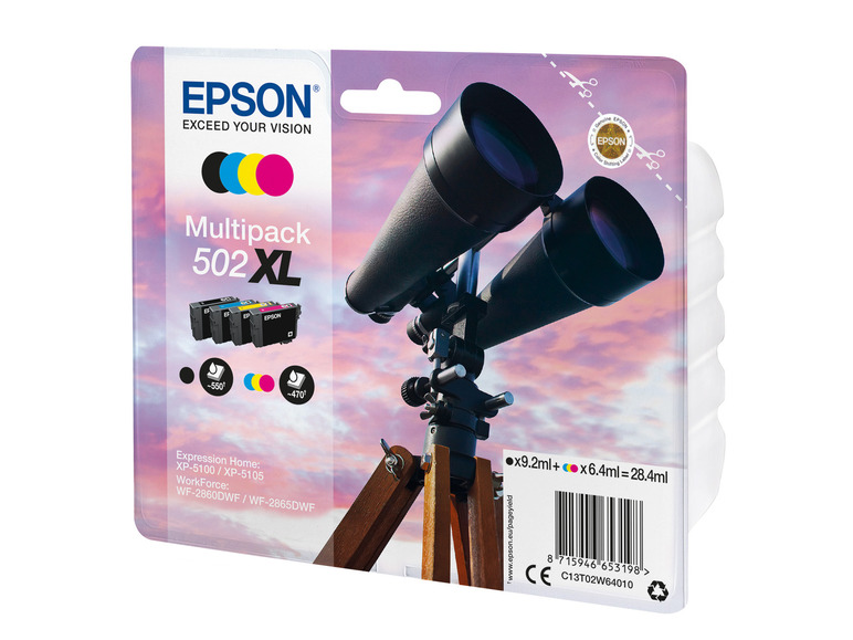 EPSON »502 XL« Fernglas Multipack Tintenpatronen Schwarz/Cyan/Magenta/Gelb | Druckerpatronen & Toner