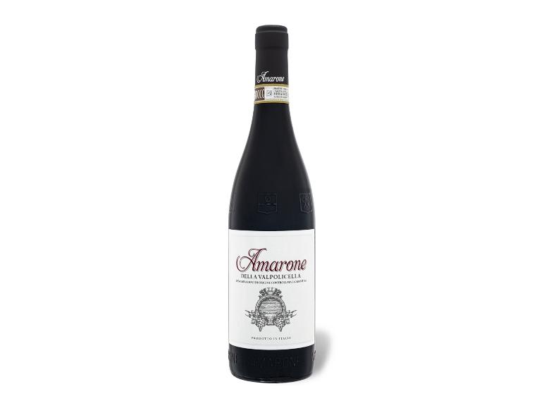 Eine Flasche halbtrockener Rotwein Amarone della Valpolicella DOCG 2022.