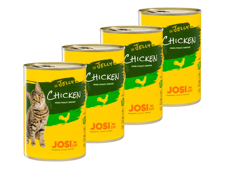 Gehe zu Vollbildansicht: JosiCat Katzennassnahrung Huhn in Jelly, 4 x 400 g - Bild 1