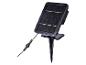 Schwarzes Solarpanel mit Erdspieß und Anschlusskabel