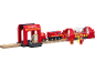 Feuerwehrzug-Set mit Station, Feuerwehrauto, Tankwagen und Feuerwehrmann.