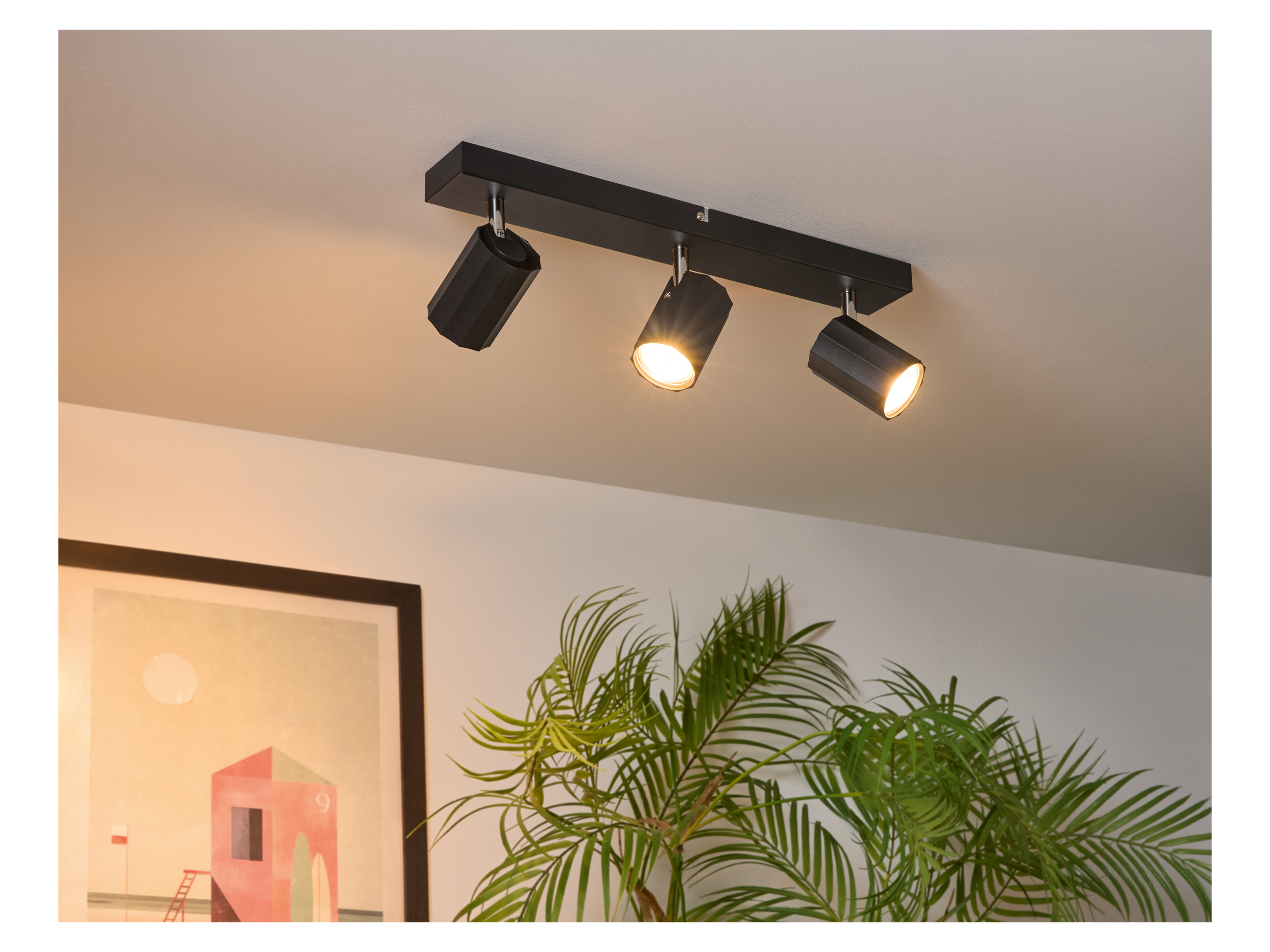 Thumbnail - LIVARNO home Deckenstrahler / Schienenleuchte, mit 3 neig- und schwenkbaren Spots (Schienenleuchte, mattschwarz)