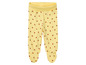 Gelbe Baby-Leggings mit Erdbeer-Print.