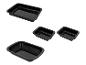 Set schwarzer rechteckiger Backformen in verschiedenen Größen