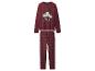Zweiteiliger bordeauxroter Damenpyjama mit Minnie-Maus-Aufdruck und Schleifen.