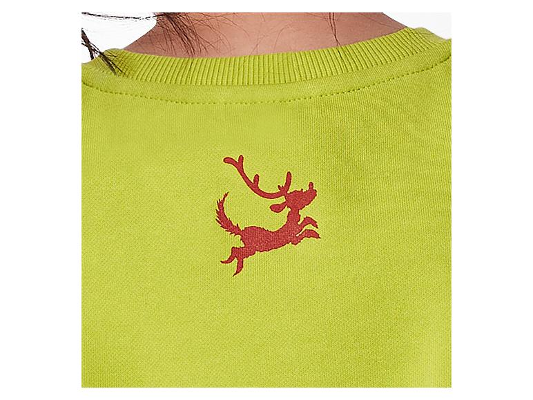 Limettengrünes T-Shirt mit rotem Hirschaufdruck