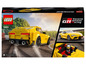 Lego Speed Champions Set mit einem gelben Toyota Supra GR Rennwagen.