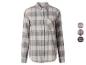 Damenhemd in Grau und Beige Karo.