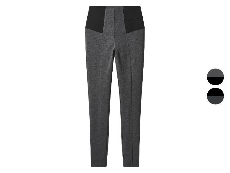 Dunkelgraue Hose mit hohem Bund und schwarzen Details