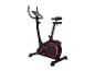 Schwarz-rotes Heimtrainer mit Display und verstellbarem Sitz.