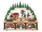 Weihnachtlicher Schwibbogen aus Holz mit LED-Beleuchtung und Winterszene