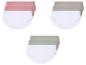 Drei Slips-Sets: weiß, rosa und grau.