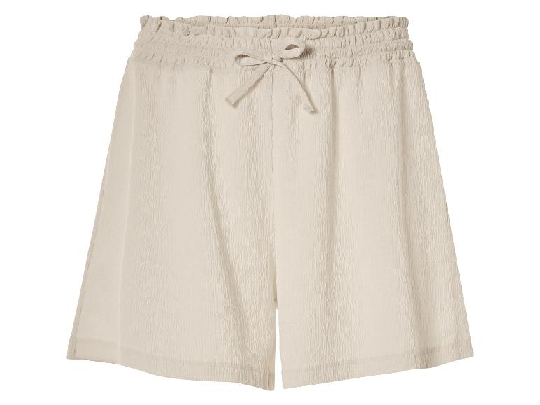 Beige Shorts mit Gummizug und Schleife.