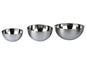 Drei Edelstahlschüsseln in verschiedenen Größen.