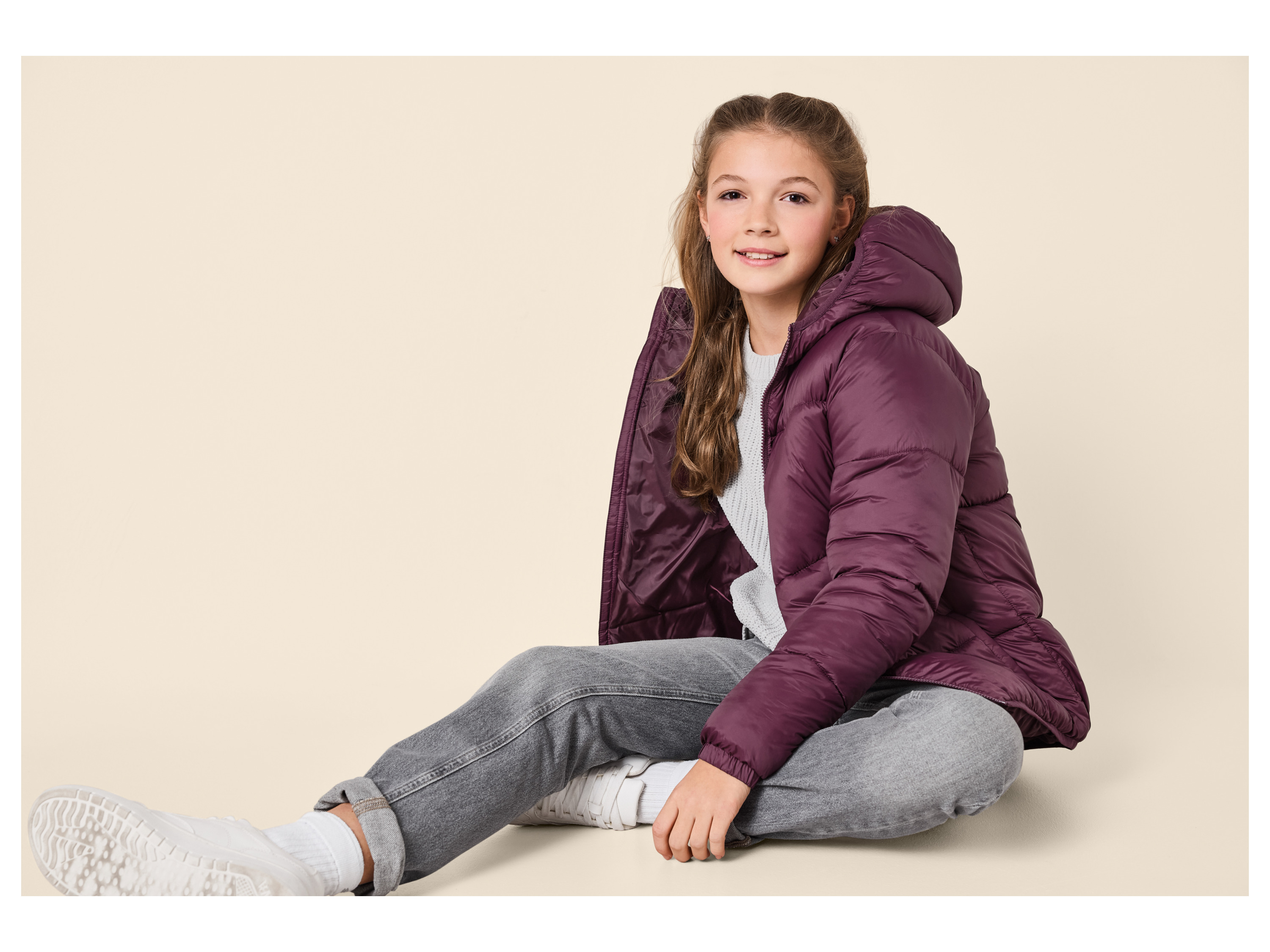 ESMARA KIDS Kinder Lightweight-Jacke (Bordeaux, 134/140) – Bild 2 von 3