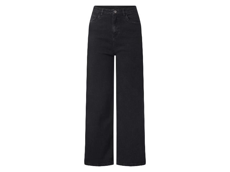 Schwarze, weit geschnittene Damenjeans