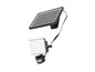 Ein Solarpanel und eine Außenleuchte mit Bewegungsmelder.