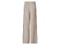 Beige plissierte weite Hose mit elastischem Bund.