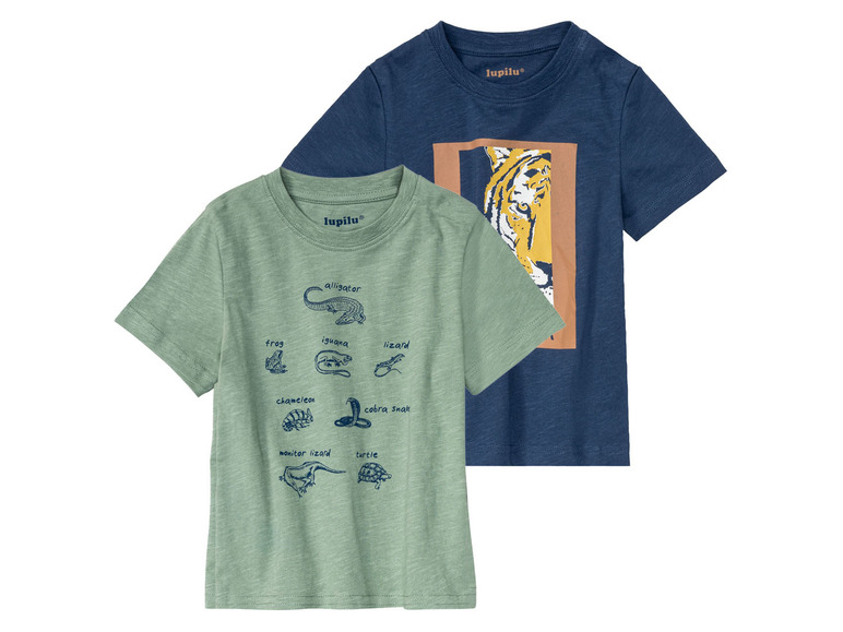 Gehe zu Vollbildansicht: lupilu® Kleinkinder Jungen T-Shirts, 2 Stück, mit Rundhalsausschnitt - Bild 7
