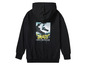 Schwarzer Hoodie mit Skateboard-Motiv