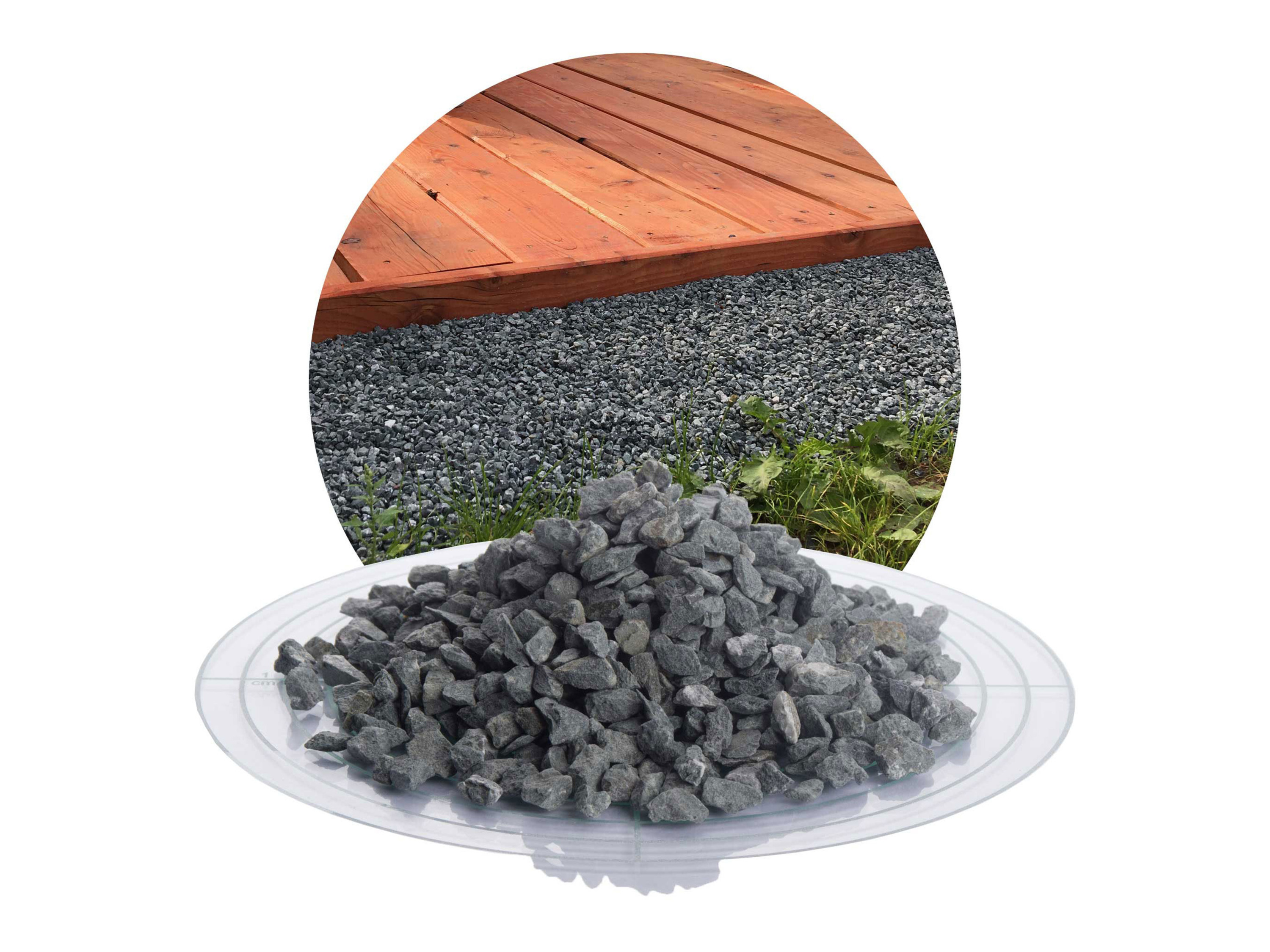 SCHICKER MINERAL Diabas Ziersplitt (5-8 mm, 25 kg, Grau)