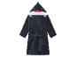 Dunkelblauer Kinderbademantel mit Haifischkapuze