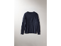 Dunkelblauer Strickpullover für Herren mit Rundhalsausschnitt