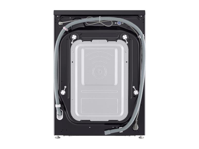 Rückansicht der LG Waschmaschine F2X7SLIM9B mit Anschlüssen.