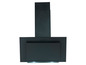 Schwarze Dunstabzugshaube mit integriertem Licht.