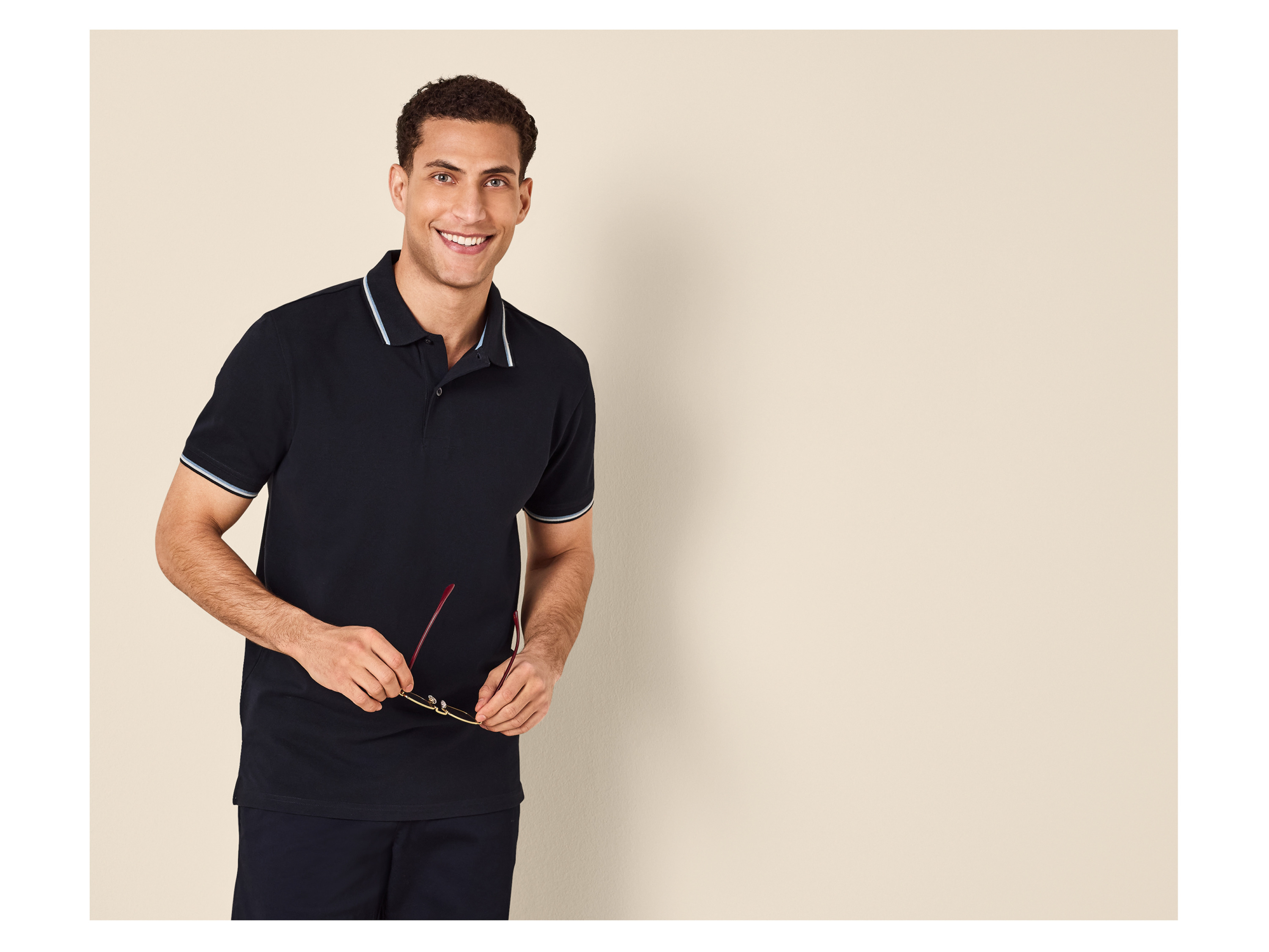 ESMARA MEN Herren Piqué Poloshirt (Navy, XL (56/58)) – Bild 2 von 3