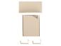 Beiger Wandorganizer mit zwei goldenen Haken.