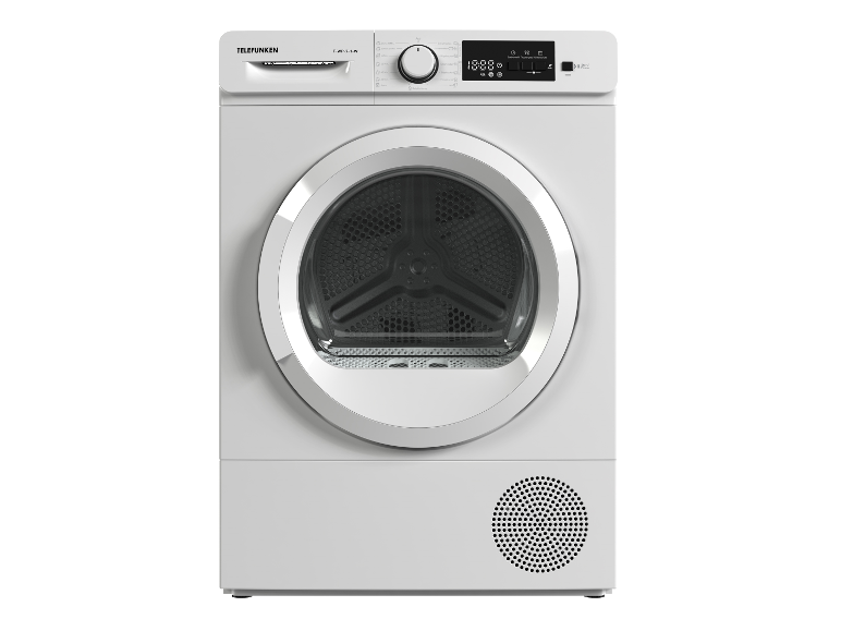 Telefunken Wäschetrockner: modernes, weißes Design.