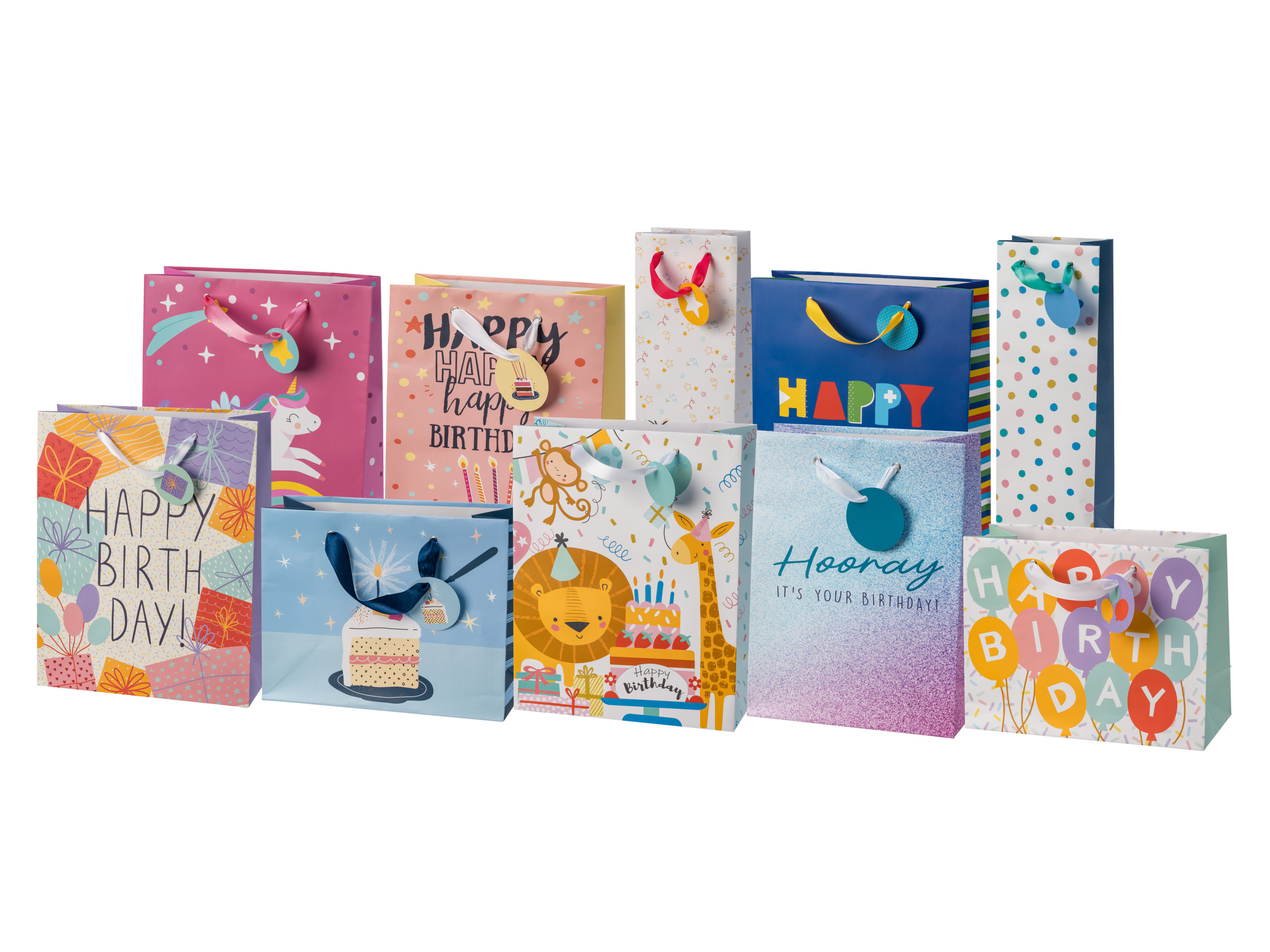 CRELANDO® Geschenktaschen-Set, 10 Stück (Party)