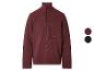 Herren-Pullover in Bordeaux mit halbem Reißverschluss und Stehkragen, mit schwarzem Reißverschluss.