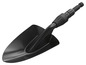 Eine schwarze Schaufel mit ergonomischem Griff.