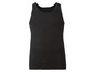 Ein schwarzes, geripptes Tanktop.