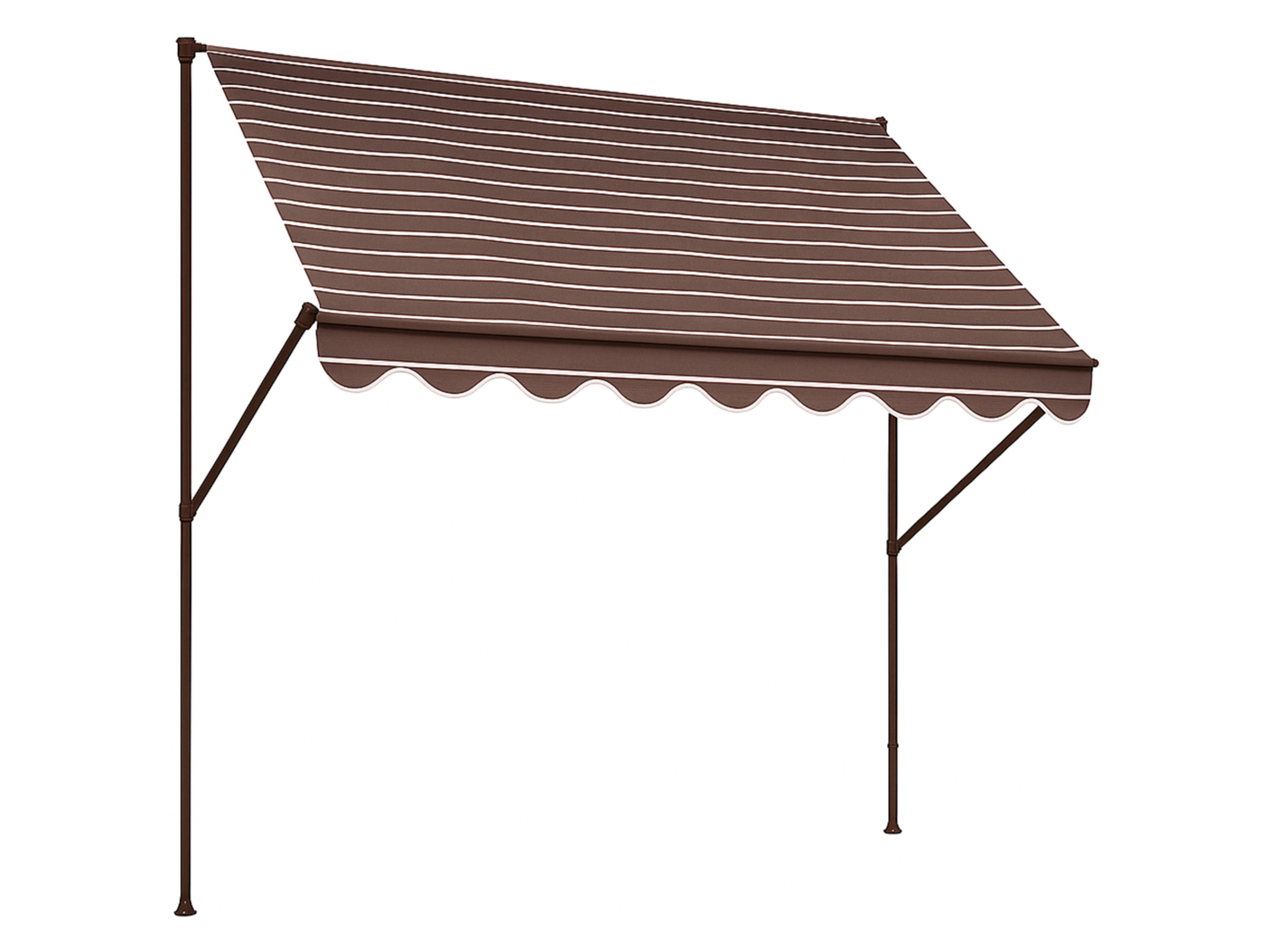 Angerer Klemmmarkise (dunkelbraun,Streifen beige, 400 cm breit) | 04021093009011