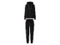 ESMARA® Damen Nicki-Hausanzug: schwarzer Samt-Kapuzenpullover mit Reißverschluss und Hose.