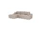 Beiges modulares Ecksofa mit Kissen, in geripptem Design.