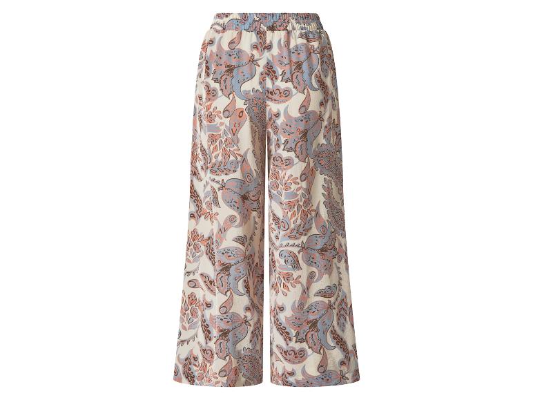 Damen-Palazzohose mit pastellfarbenem Paisley-Muster.